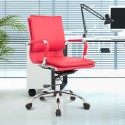 Chaise de bureau rouge pu acier 55x62x95-1...