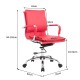 Sedia ufficio rosso pu acciaio 55x62x95-1...