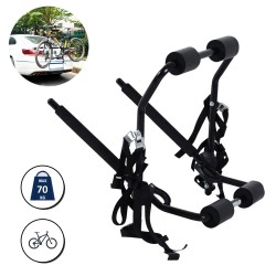 Rack de bicicleta para o tronco de carro de aço preto.