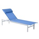 Tumbona garden pool blue textilene steel 177x...