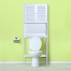 Étagère sur toilette – couleur blanche - bois - 6...