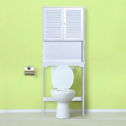 Regal auf Toilette – weiße Farbe - Holz - 6...