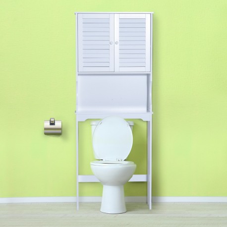 Shelf on toilet – white color - wood - 6...