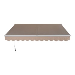 Awning for terrace and garden with arm – brown color.