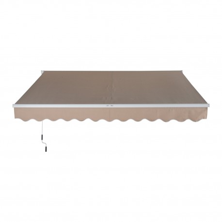 Awning for terrace and garden with arm – brown color.