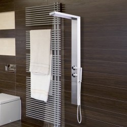 Multifunction shower panel with cascade and temperat.