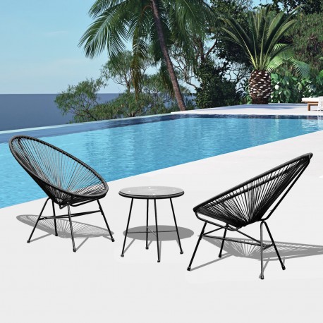 Mobili set terrazza giardino – colore nero – ...