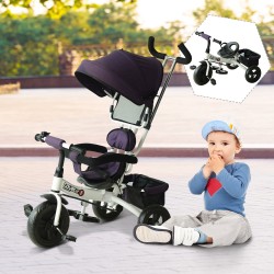 Tricycle for children with hood – purple and soft color.