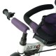 Tricycle für Kinder mit Kapuze – lila und weiche Farbe.
