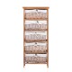 Auxiliary wardrobe with 5 drawers - wicker and wood.