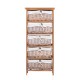 Auxiliary wardrobe with 5 drawers - wicker and wood.