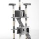 Tree scraper cats grey felpa wood 50x50x170cm...