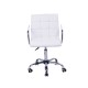Cadeira de escritório pu + branco pvc 52,5x54x82-96cm...