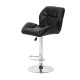 Chaise bar pu + fer noir 49,5x55x90-111cm...