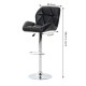 Silla de Bar PU + Hierro Negro 49,5x55x90-111cm...