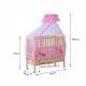 Baby cot pink wood 90x54x140cm...