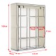 Faltbarer Kleiderschrank Stoff Creme 131x46x169cm...