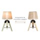 Modern and original table lamp with tripod base.