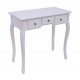 Robe blanche mdf avec tabouret, miroir et tiroirs 8...