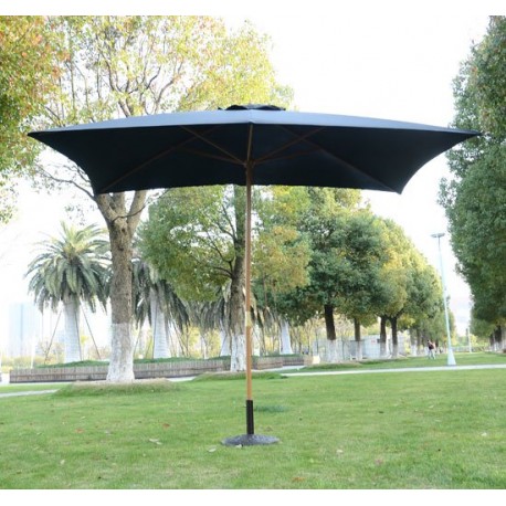 Parasol quadrado madeira preta 2x3m.