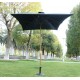 Quadratischer Sonnenschirm schwarz Holz 2x3m.