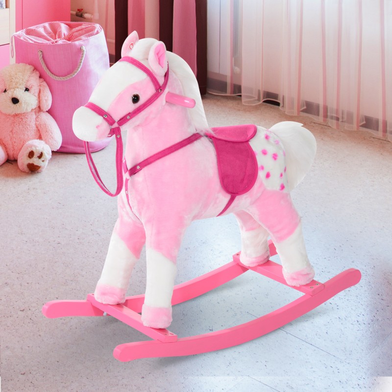 caballo balancin rosa