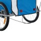 Reboque de bicicleta infantil com 2 lugares e roda.