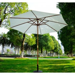 Parasol parasol blanc crème bois terrasse plage.. .
