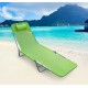 Reclining and folding sunbed with pillow for play.