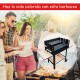 Barbecue con 2 ruote e 3 ripiani - nero - m.