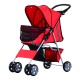 Cochecito Paseo Mascotas Rojo Plegable 75x45x97cm...