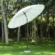 Parasol 2.5x2.45m tubo in acciaio marrone e bianco.