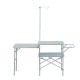 Portable and folding camping table - silver color.