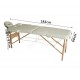 Massage table - cream color - pu and wood - 182x...