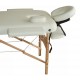 Massage table - cream color - pu and wood - 182x...