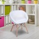 Dining chair pu + white wood 52x45,5x70cm...