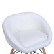 Dining chair pu + white wood 52x45,5x70cm...