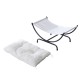 Cama de ferro de gato branco + preto 66x40x33cm...