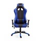 Chaise de bureau en cuir pu bleu 67x67x123-132cm...