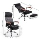 Reclining chair black mesh 56,5x60x122-129cm...