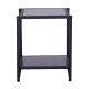 Table auxiliaire noir métal 38x38x45,7cm...