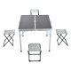 Table de camping avec 4 chaises pliantes - aluminium - ...