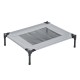 Lit pour animaux de compagnie tissu gris 76x61x76cm...