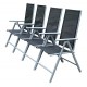 4 cadeiras dobrável de jardim de alumínio.