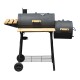 Barbecue bbq griglia con ruote in acciaio nero 11.