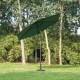 Sonnenschirm mit dunkelgrüner Alumini Kurbel.