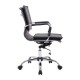 Chaise bureau pivotant noir pu steel 55x62x95-...