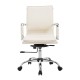 Fauteuil bureau pivotant beige pu steel 55x62x95-...