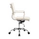 Fauteuil bureau pivotant beige pu steel 55x62x95-...