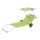 Tumbona with awning green wheels oxford 148x52x14cm...